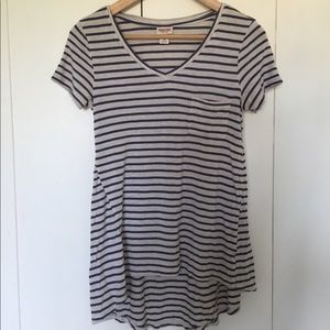 Mossimo Supply Co. Beige and Blue Striped Shirt